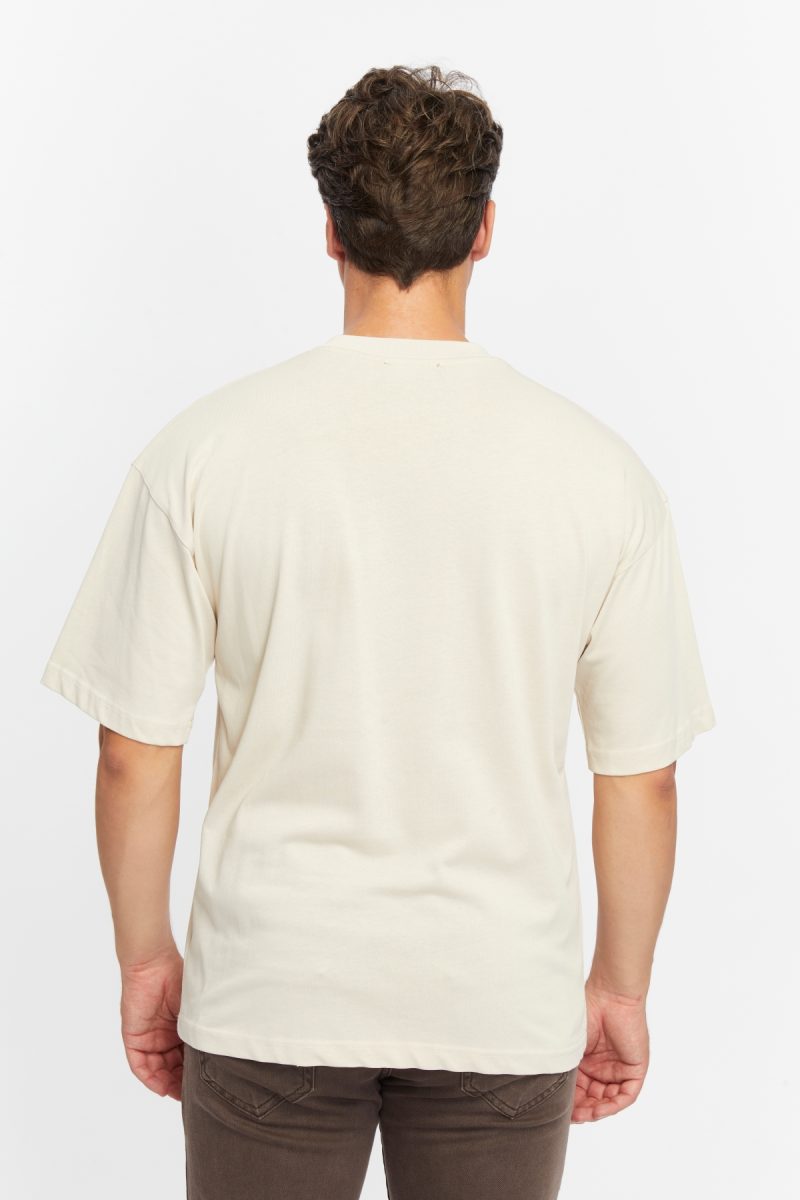 Erkek Bej Kayık T-Shirt - Image 4